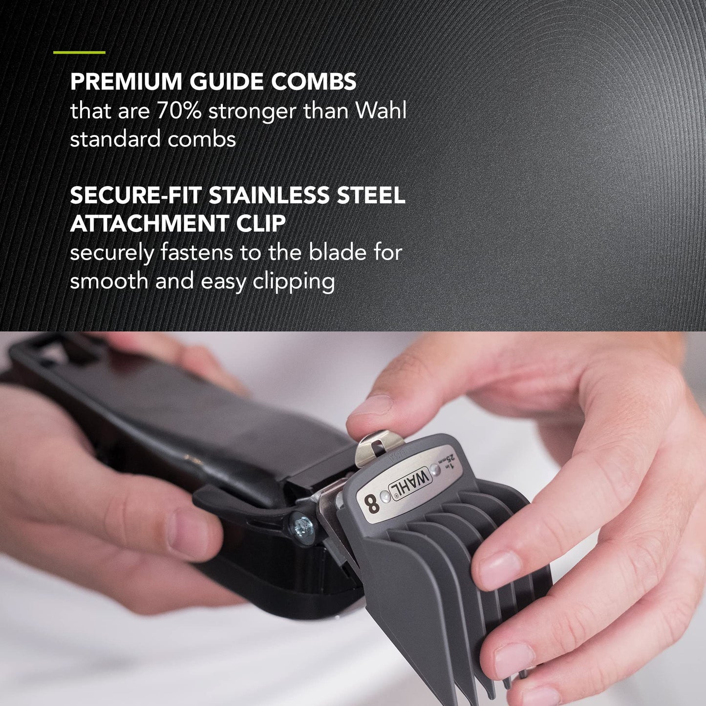 Wahl Elite Pro Cordless Hair Clipper, Men's Cordless Hair Clippers, Hair Clippers for Men, DIY Haircuts, Home Hair Cutting, Men’s Head Shaver, Buzz Cut, Fading, Secure Fit Premium Cutting Combs, Black