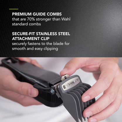 Wahl Elite Pro Cordless Hair Clipper, Men's Cordless Hair Clippers, Hair Clippers for Men, DIY Haircuts, Home Hair Cutting, Men’s Head Shaver, Buzz Cut, Fading, Secure Fit Premium Cutting Combs, Black