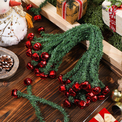Motionchic 25 Pcs 20 Inches Christmas Garland Ties with Bells Decorative Twist Ties Garland Hanger for Banister Stairs Railing Reusable Flexible Twist for Xmas Holiday Decorations (Red)