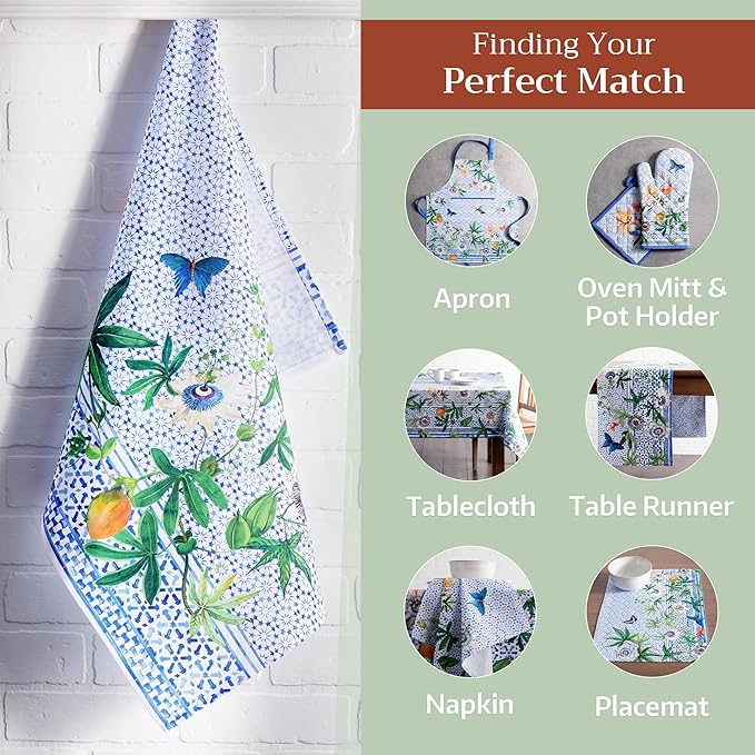 Maison d' Hermine Kitchen Towels Set of 3 100% Cotton 27.50" x 20" Reusable
