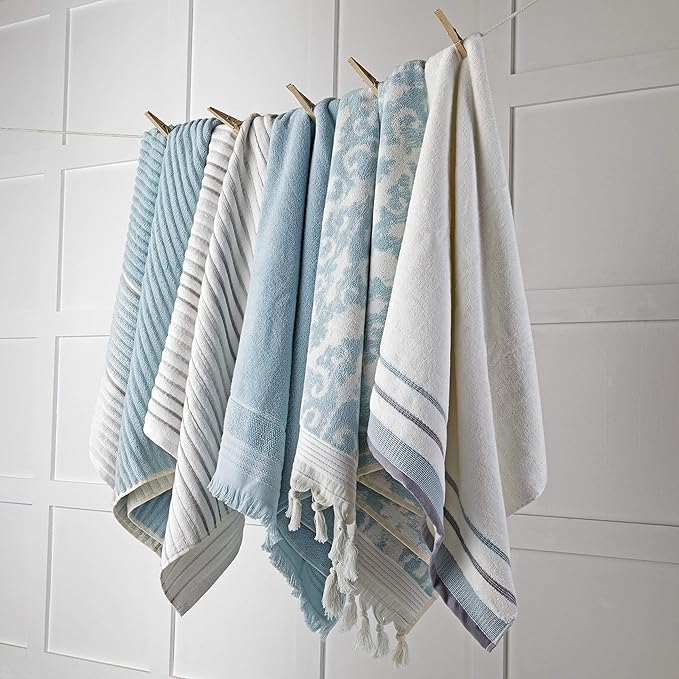SKL Home Mirage Fringe 2 Bath, 2 Hand Towel Set