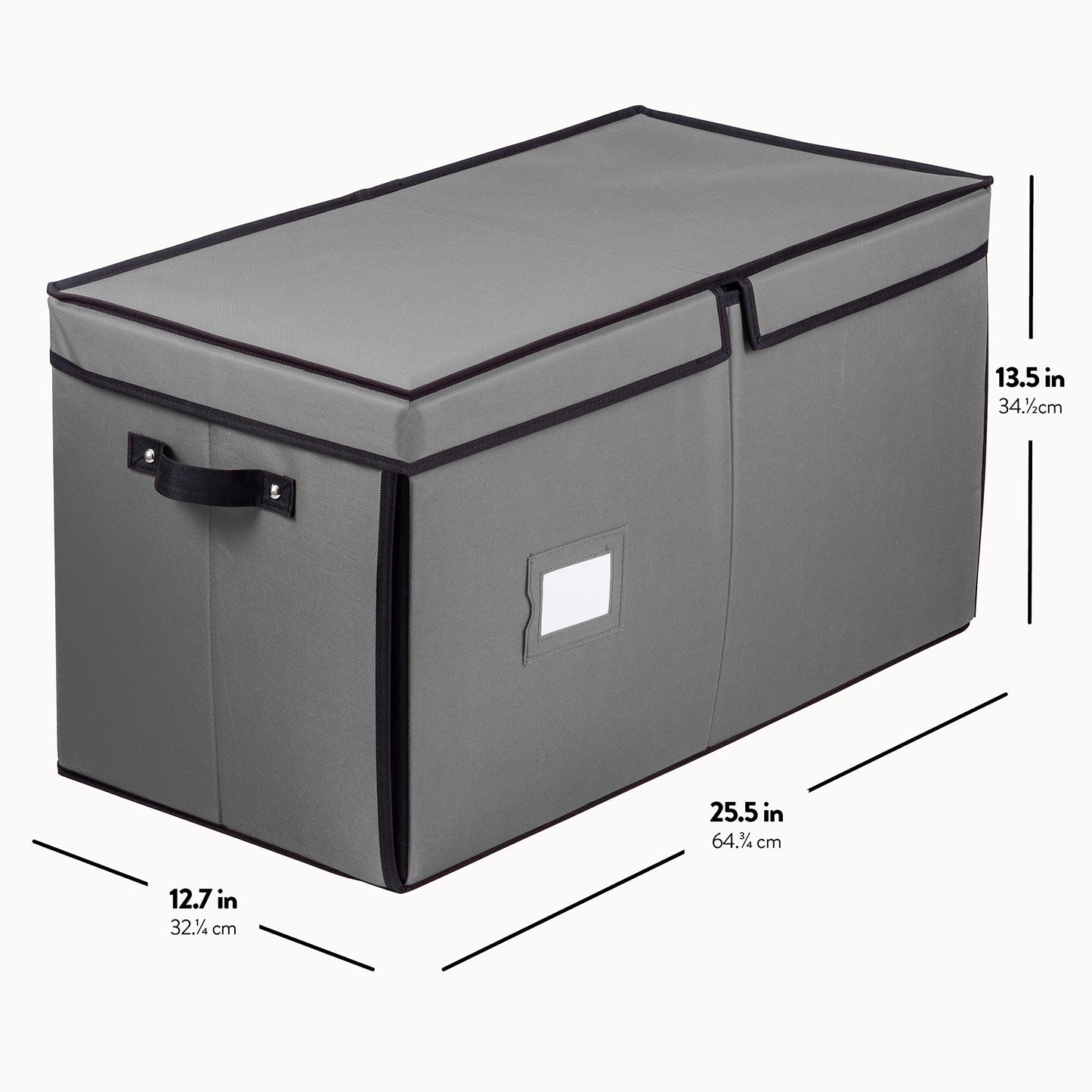 Premium Large Christmas Ornament storage Box, with Side Open, Drawer Style Trays - 3" Compartment, 8 Trays, Keeps 128 Holiday Ornaments & Xmas Accessories, Storage Container Made Of 600D Oxford Fabric
