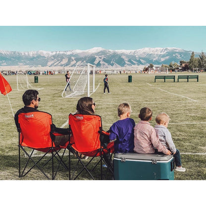Coleman Portable Camping Chair with 4-Can Cooler, Cushioned Seat & Back with Side Pockets & Cup Holder, Carry Bag Included, Great for Camping, Tailgating, Firepits, Patio, & More