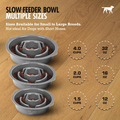 Tuff Pupper Slow Feeder Insert Bowl | Puzzle Maze Slows Down Eating | Elevated Feeder Tray Bowls | Standalone Dog Bowl | Pet Bowls Insert | Easy Clean Dishwasher Safe (4 Cups - Fits 8.9-9.3 Inch Hole)
