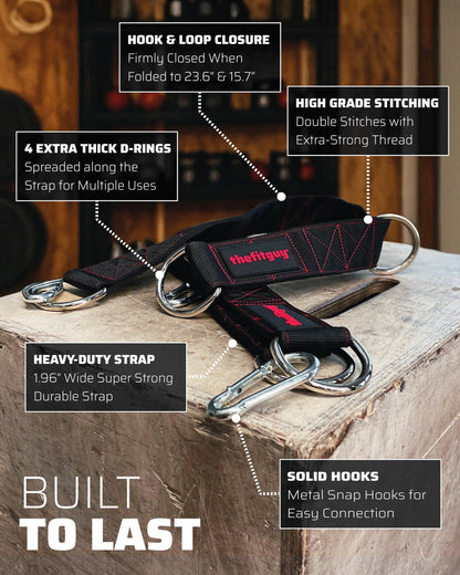 THEFITGUY Cable Extension Straps | Unlock New Grips & Exercises | 5 Adjustable Lengths | Heavy-Duty for Cable Attachments, Machines, Bars & Handles (Pair)