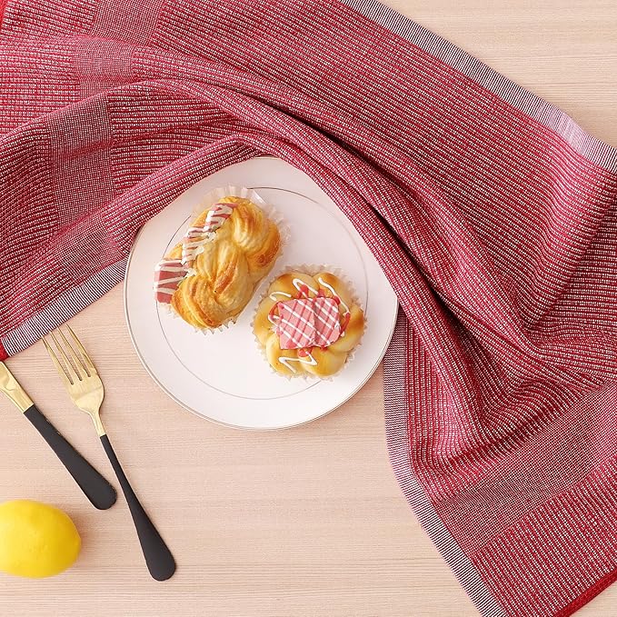 Homaxy Premium Kitchen Towels, Large Cotton Kitchen Hand Towels, Flat and Terry