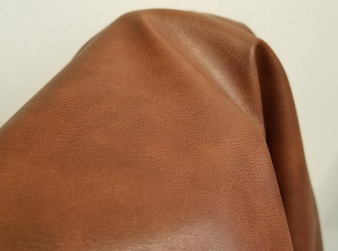 NAT Leathers | Tan Mid Brown Soft Faux Vegan Leather PU | 25 Yard Roll Cut by