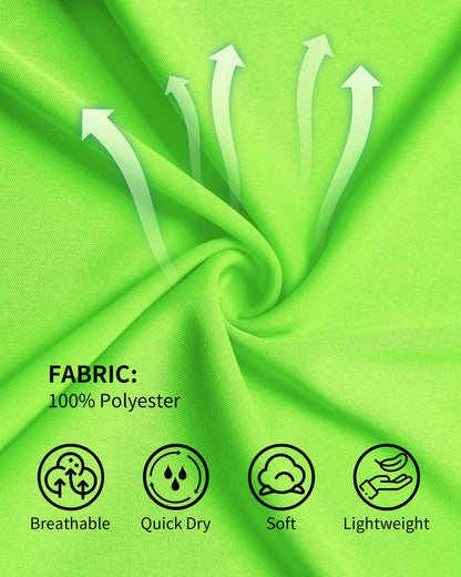 QBK 2T to Youth Neon Shirt Kids UPF 50+ Dry Fit Athletic Short Sleeve Rash Guard T Shirts for Boys Girls Sports Undershirt (Green S)