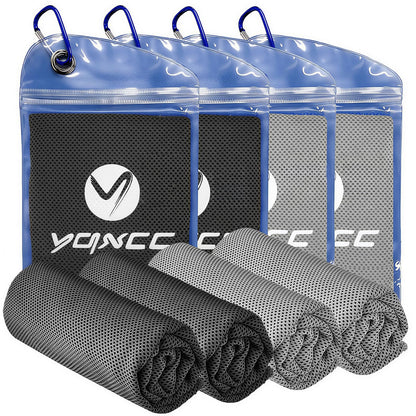 YQXCC 4 Pack Cooling Towels 40"x12", Microfiber Ice Towels for Neck & Face, Soft Breathable Cool Rags for Gym Yoga Golf Running Camping Hot Weather
