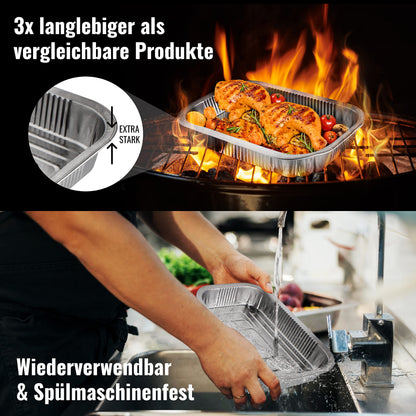 Aluminium tray for barbecue grill | drip pan | perfectly fitting for your Weber BBQ | 25 high quality trays
