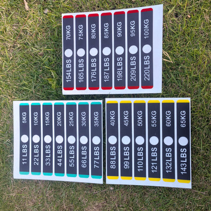 11 lbs to 220lbs/5kg to 100kg Weight Stack Stickers for Gym Machine