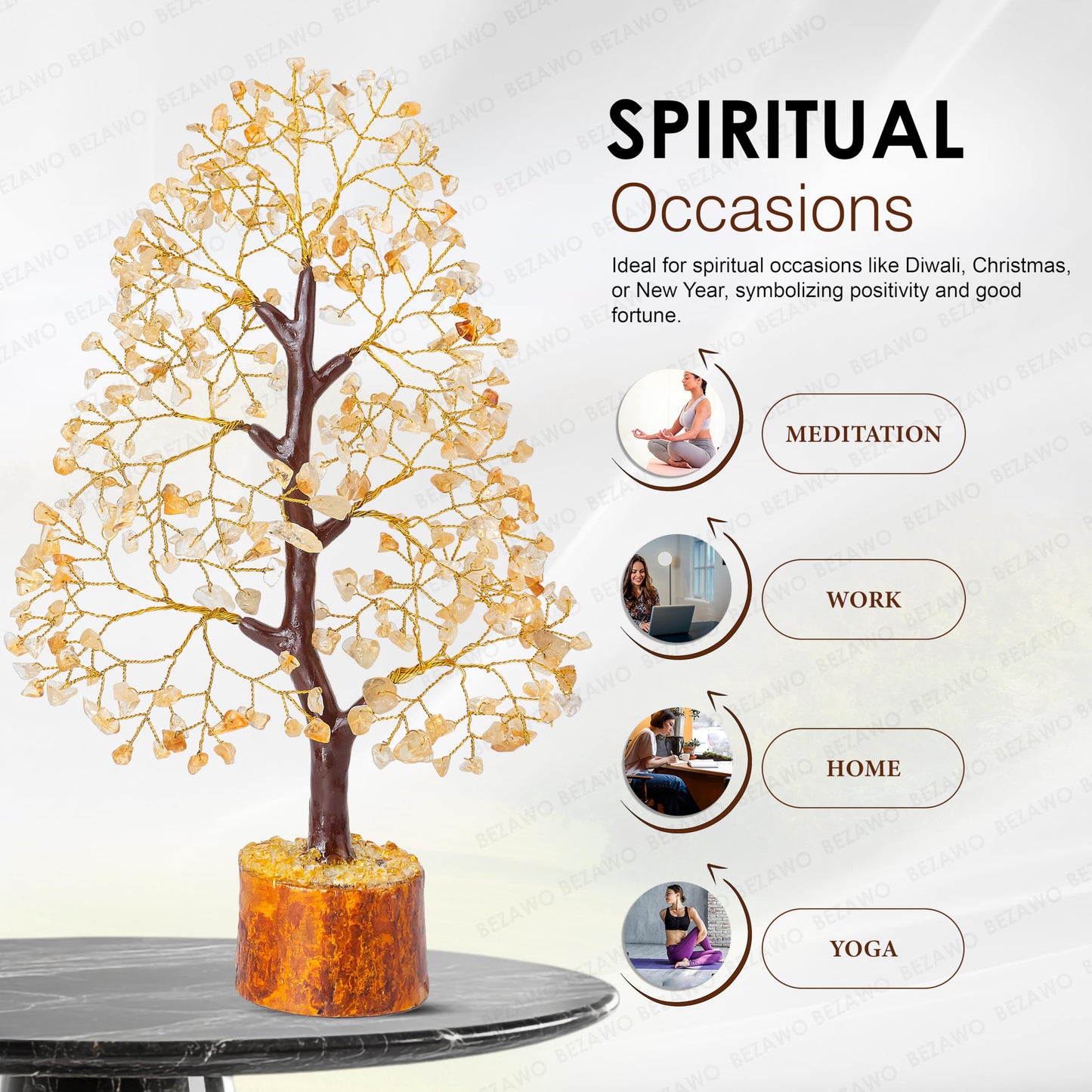 Crocon® Citrine Crystals Tree, Gifts, Birthday Gifts for Women, House Warming Gift New Home Decor, Healing Crystals Spiritual Present, Mom Birthday Gift Her, Decor, Gemstones Money Tree Positivity