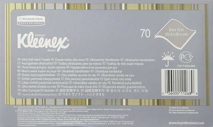 Kimberly Clark 11268 Kleenex Hand Towels Premium Ultra Soft, Pop-Up Box
