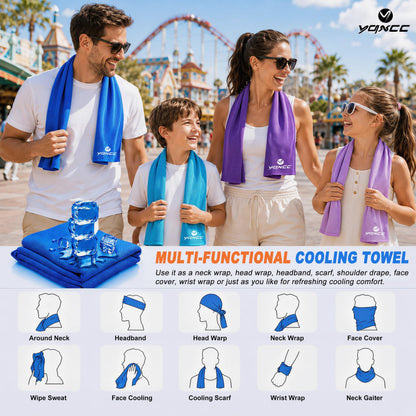 YQXCC 4 Pack Cooling Towels 40"x12", Cool Ice Towels for Neck & Face, Microfiber Soft Breathable Cool Rags for Gym Yoga Golf Running Camping Hot Weather