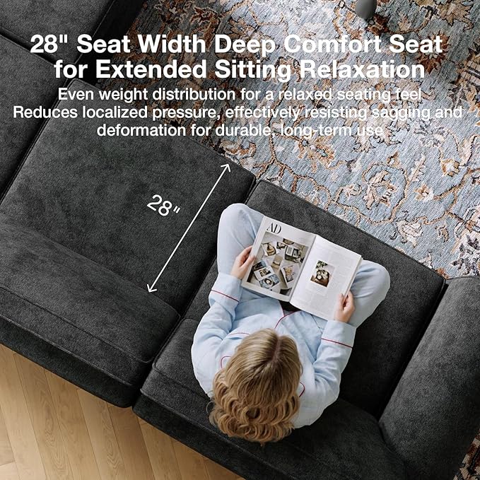 Novilla 108" Modular Sectional Sofa, Modular Sectional Couches