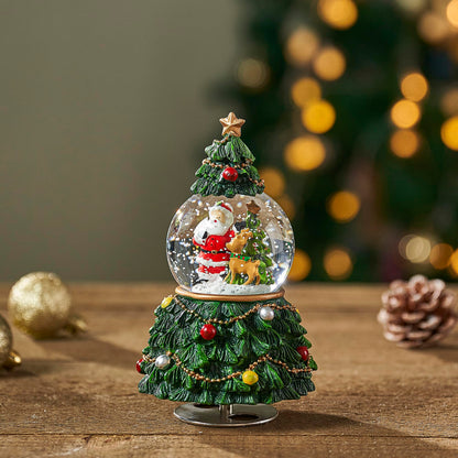 LOVE FOR YOU Gift Wrapped Christmas Tree Snow Globe Music Box Santa Claus Reindeer Festival Xmas Indoor Home Decoration Ornament Holiday Party Gifts