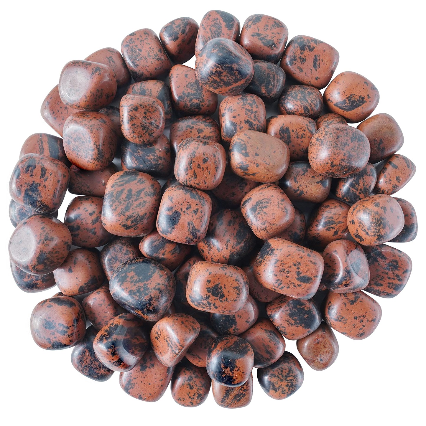 "ZAICUS Mahogany Obsidian Tumbled Stones Bulk, Crystals Bulk for Healing Polished Natural Crystal Stones for Vase Filler Rock Collecting, Decorative Fountain & Home Dcor, 2025 mm, 1 lb"