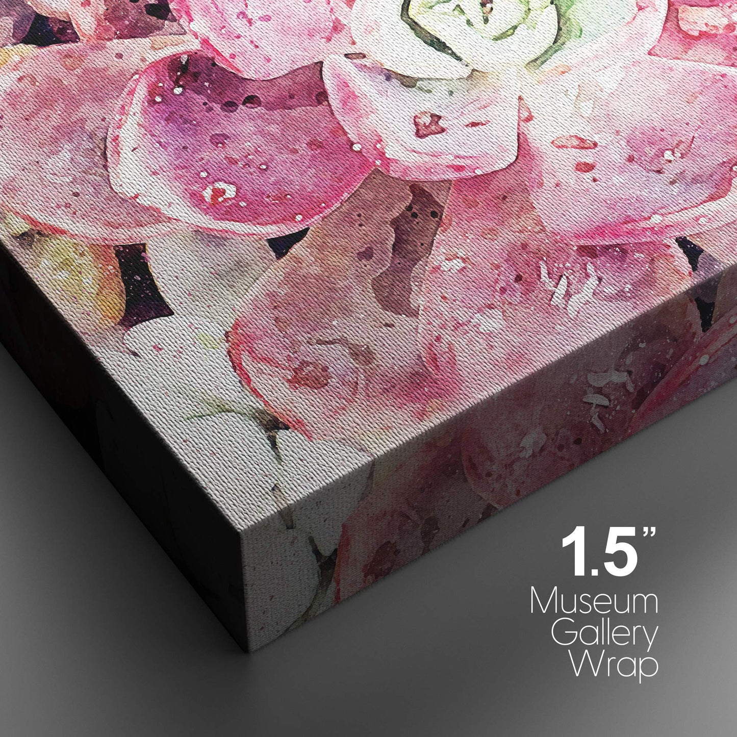 NWT Canvas Print Wall Art Red Petals Echeveria Melaco Botanical Succulent Nature Plants Photography Modern Art Southwest Closeup Colorful Multicolor for Living Room, Bedroom, Office - 32"x48"