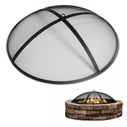 SUNCREAT Outdoor Fire Pit Spark Screen Cover Accessory, 40 Inch Patio Round Fire Mesh Screen Guard, Heavy Duty Steel Firepit Ember Lid, 40 Inch