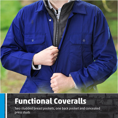 Fort - Workforce Coverall - Coveralls - 210gsm - Studded Pockets - Comfortable Work Suit - Durable Mens Overalls - Work Overalls for Men
