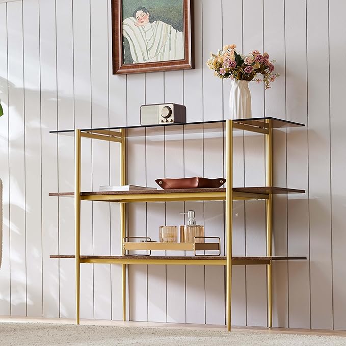 LumFurn Glass Console Table for Living Room, Foyer & Entryway, L41 x W14 x H31