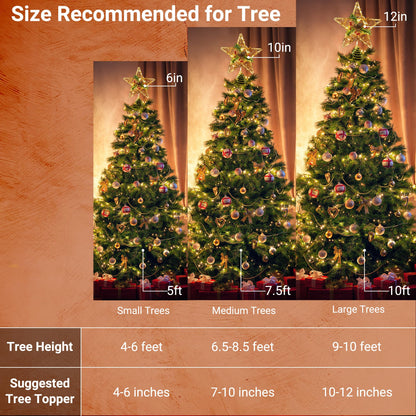 Brizled Christmas Tree Star, 10'' Rattan Christmas Tree Topper with 30 LED Lights, Battery Powered Xmas Treetop with Red Berries & Pine Cones, Xmas Tree Top Ornament for Christmas Tree Home Decor