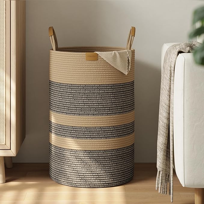 75L Striped Laundry Hamper