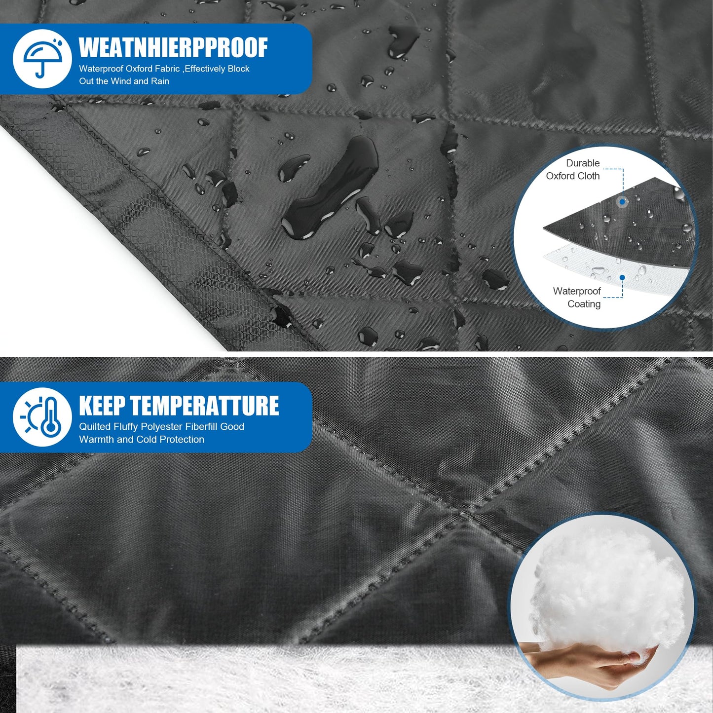 Garage Door Insulation Kit, Garage Insulated Door Curtain, Garage Screen for Winter, Weatherproof, Windproof, Soundproof(16 * 8Ft)