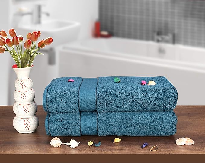 GLAMBURG 700 GSM Premium Cotton 2-Pack Oversized Extra Large Bath Sheet Set