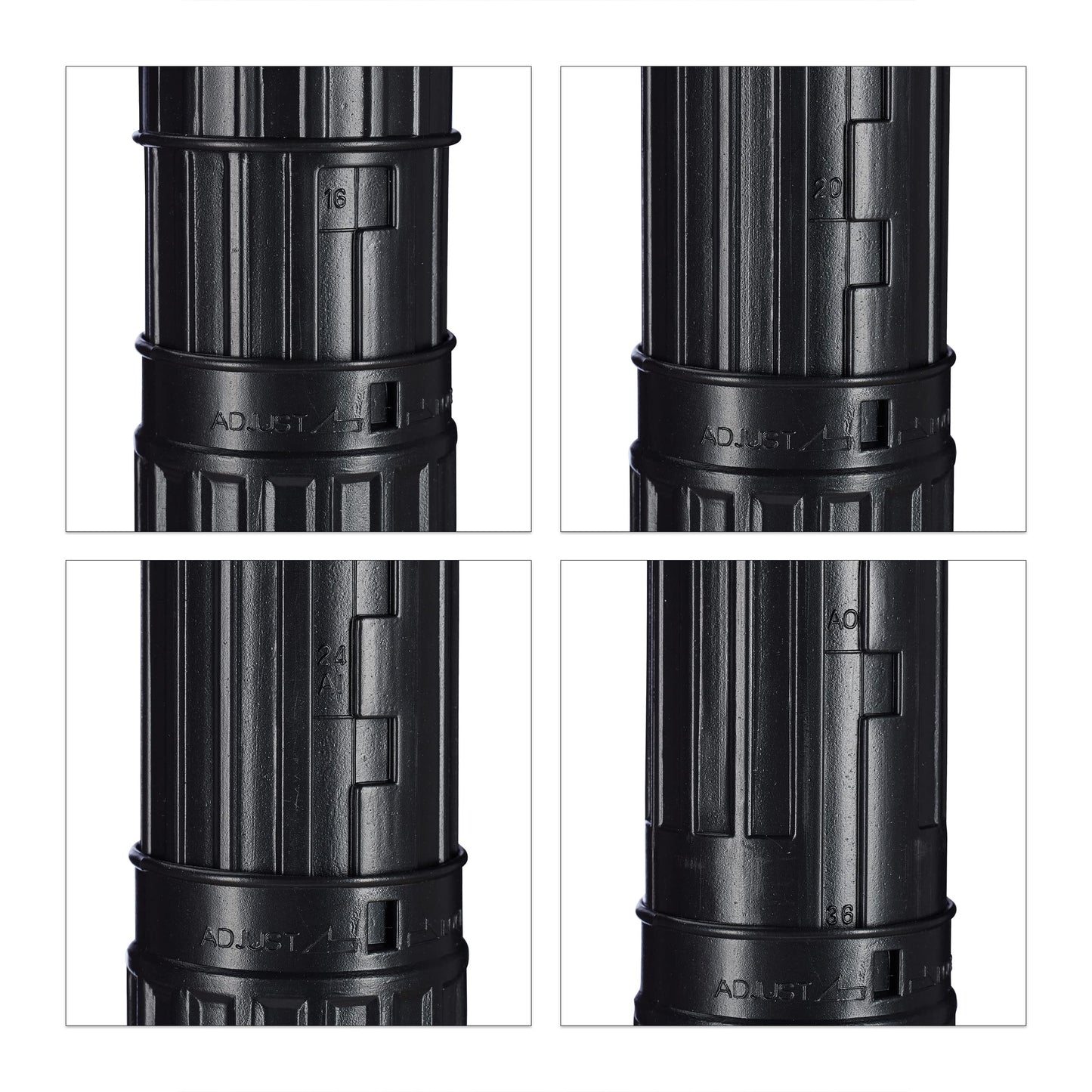 Relaxdays Telescopic Poster Tube, Up To Size A0, Adjustable Shoulder Strap, Screw Cap, 64-107 cm, Plastic, Black