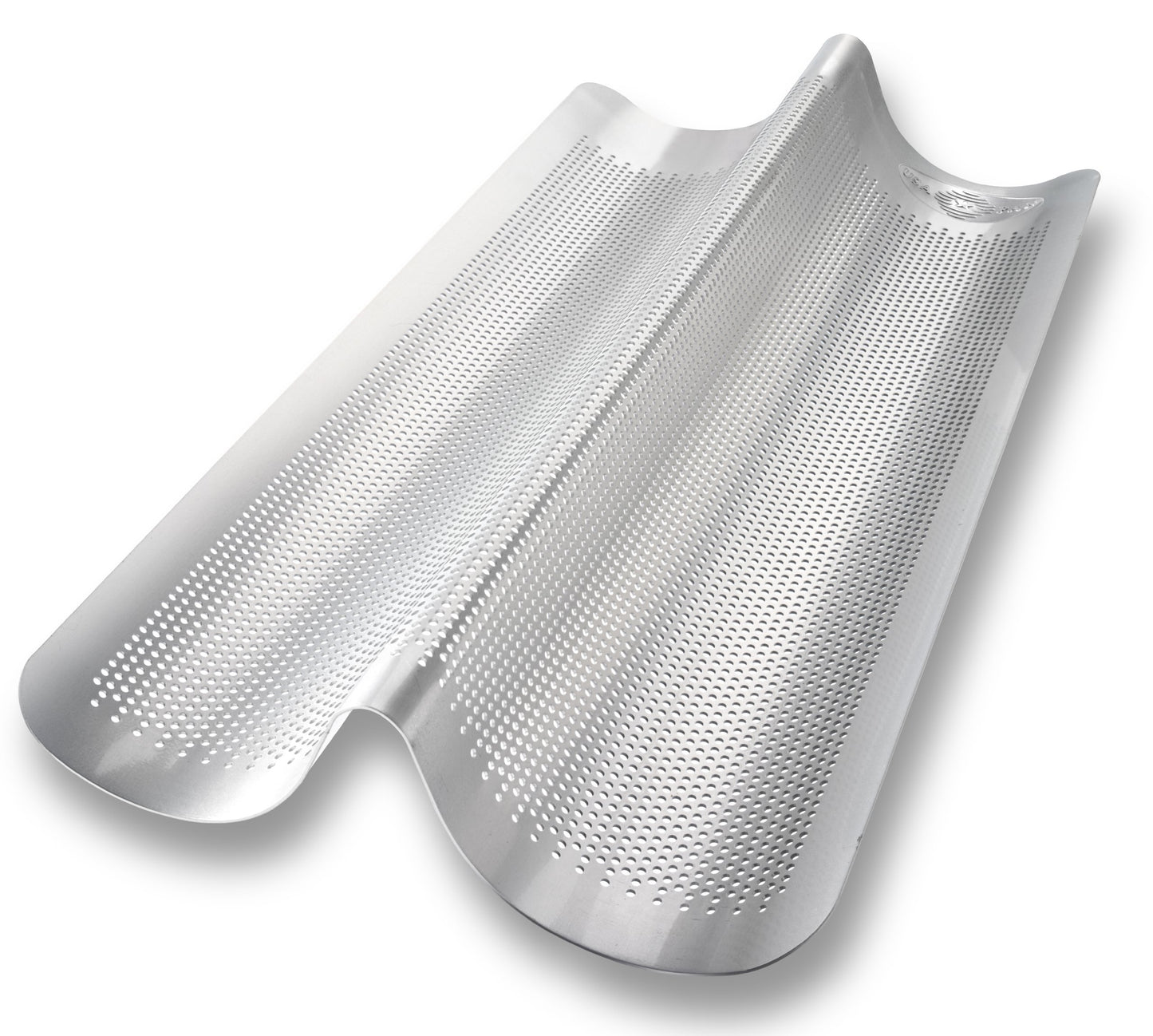 USA Pan Aluminum Nonstick Perforated Italian Loaf Pan, 2-Well