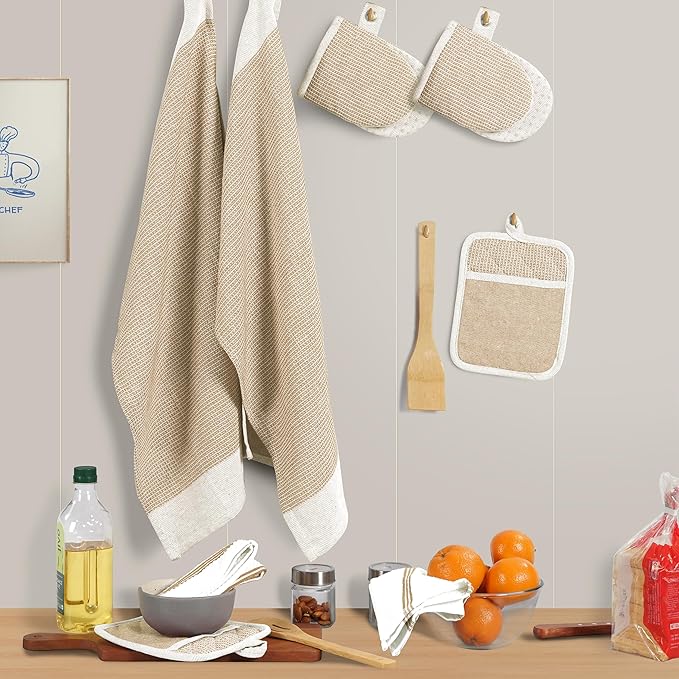 Casa Platino Pot Holders and Oven Mitts, 8-Piece – 500°F Heat Resistant Mini