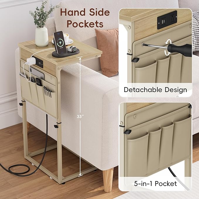 Vagusicc C-Shaped End Table