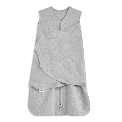 HALO Baby Sleeping Bag Swaddle | 1.5 TOG SleepSack | 100% Cotton, Heather Grey Sleeping Sack For Newborn Babies | Easy Zip Access Nappy Change | Wearable Blanket Grow Bag | Boys & Girls, 0-3 Months