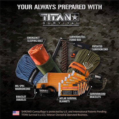 TITAN Survival XL Mylar Survival Blankets 5 Pack 70” x 90” - 90% Heat Retention & Waterproof Design - Emergency Blanket Cold Weather Protection & Survival Kits - Durable Space Blanket for Outdoor Use