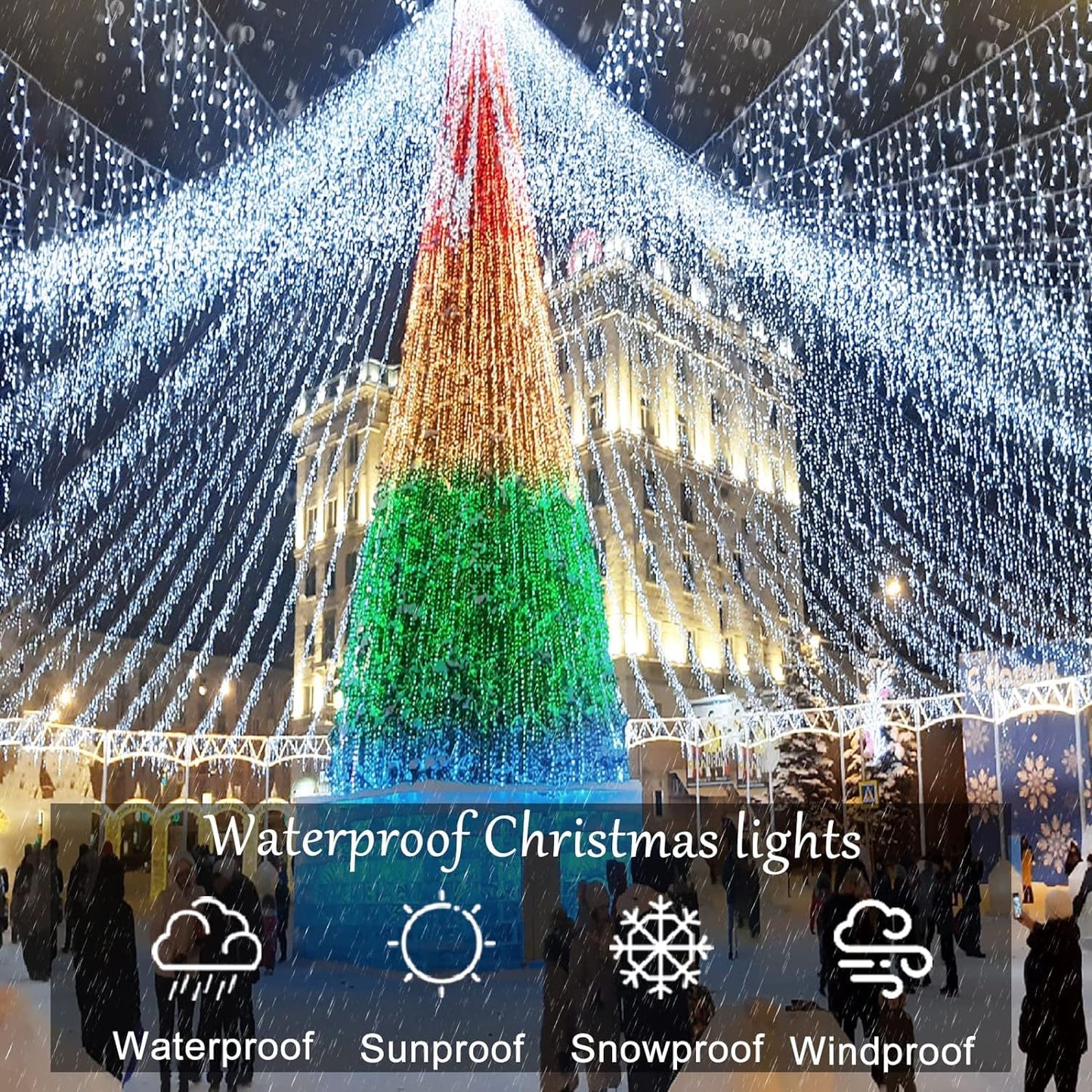 Icicle Christmas Lights Outdoor, 33ft 400 LED Icicle Lights for Outside, Plug in Twinkle Lights Indoor with 8 Modes Timer Waterproof for House Holiday Decor Wedding Christmas Decorations (Cool White)