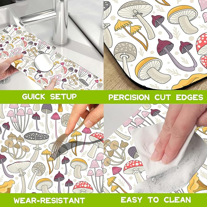 Kitchen Sink Splash Guard Faucet Mat Super Absorbent Fast Drying Mat Guard