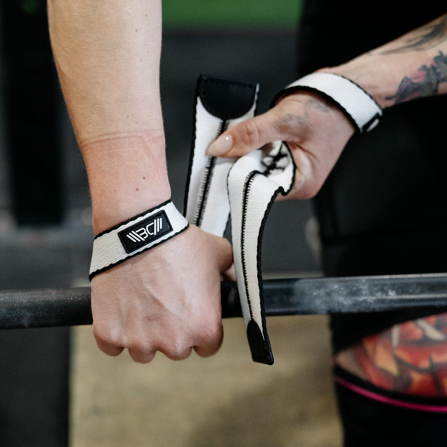 WARM BODY COLD MIND V1 Lifting Wrist Straps for Olympic Weightlifting - Rated at 660 lb - Hand Wraps for Powerlifting, Weight Lifting, Bodybuilding Functional/Cross Training, Deadlift Gym Bar, Cotton (White)