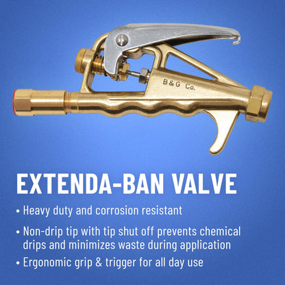 B&G - Primeline 1 Gallon Stainless Sprayer (N124-CC) - Extenda-Ban Valve - 9" Brass Extension - 4-Way Crack & Crevice Tip - Durable, Precise, Field Repairable