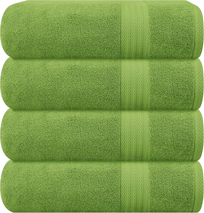 GLAMBURG Premium Cotton 4 Pack Bath Towel Set
