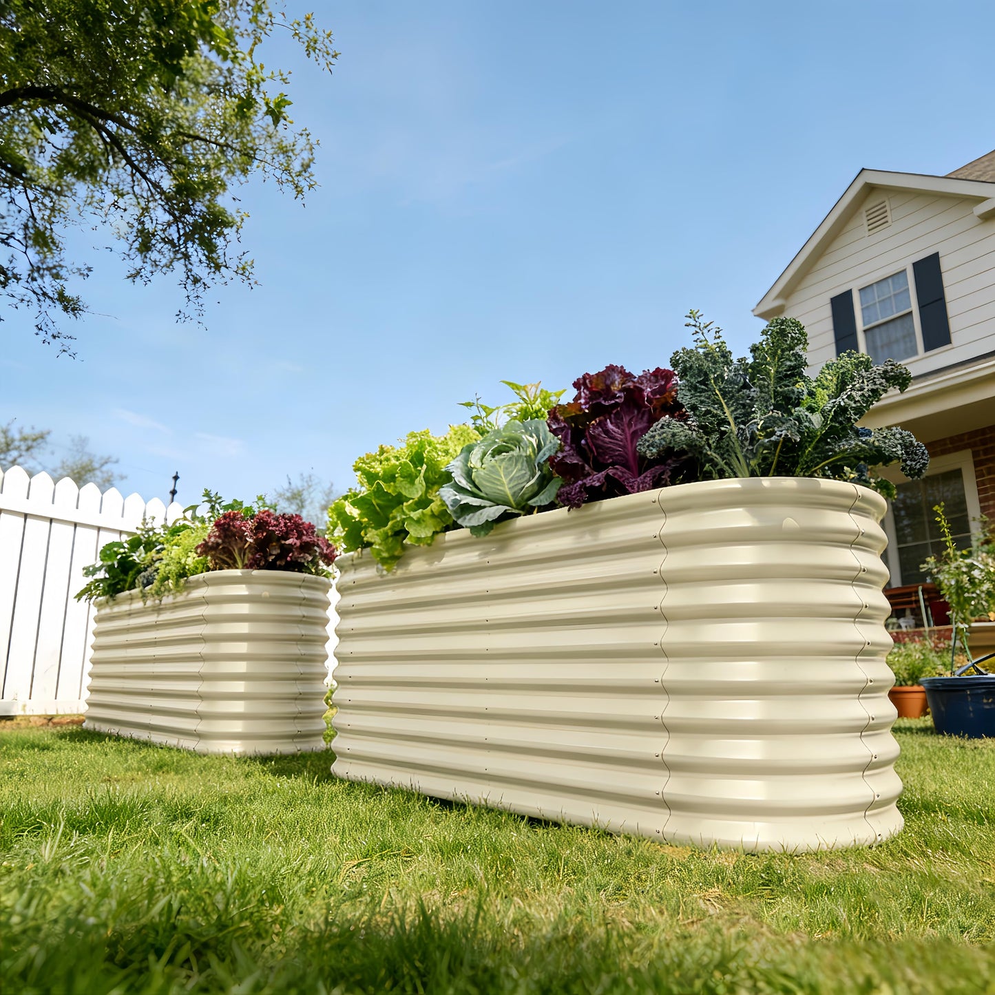 Annoell 30" Extra Tall Galvanized Raised Garden Bed, 6x2x2.5 ft Metal Planters for Outdoor Plants, Heavy Duty Flower Bed Deep Root for Vegetable, Garden Bed Outdoor Large Planter Box - Moss Green