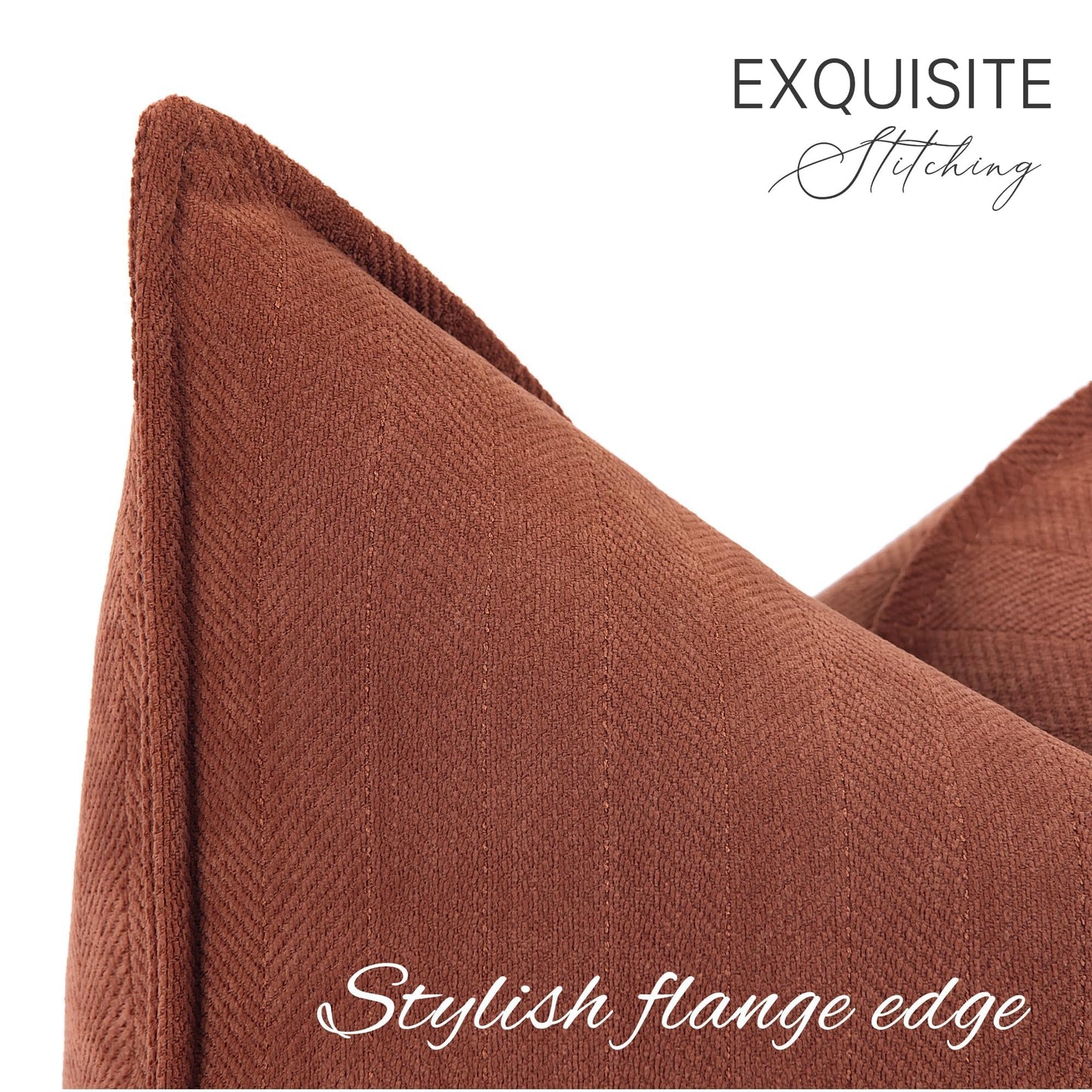 ZWJD Rust Throw Pillow Covers 18x18 Set of 2 Chenille Fall Pillow Covers with Elegant Design Soft and Luxurious Decorative Throw Pillows for Couch, Bed, and Home Decor