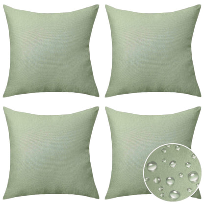 Home Brilliant Sage Green Cushion Covers 45 x 45 for Garden Furniture, Decorative Outdoor Cushions Covers Waterproof, 18x18 inches, Pack of 4, Sage Green