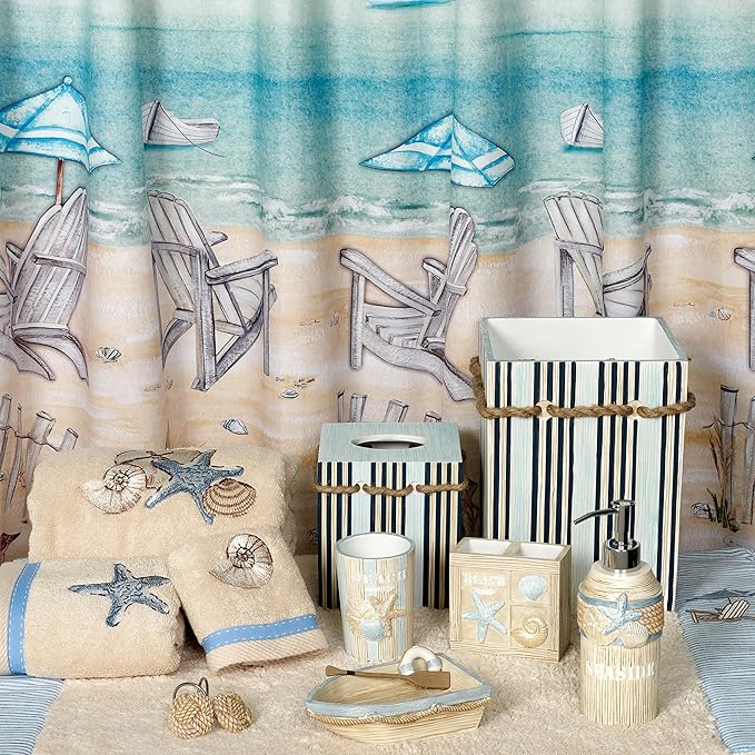 Zenna Home Shower Curtain Hooks Seaside Serenity Bath Accessories