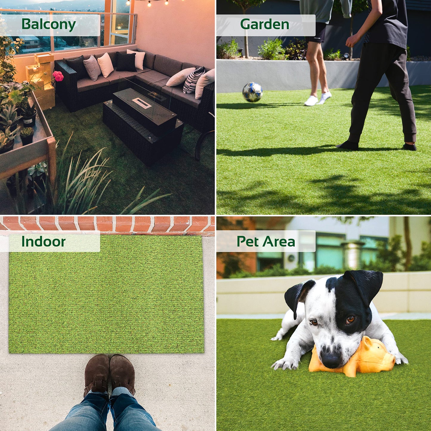 GardenKraft 4 m × 1 m Artificial Grass Roll – 15 mm High‑Density Two‑Tone Pile, UV‑Stabilised Fast‑Drain Fake Lawn, Pet & Child Friendly Astro Turf