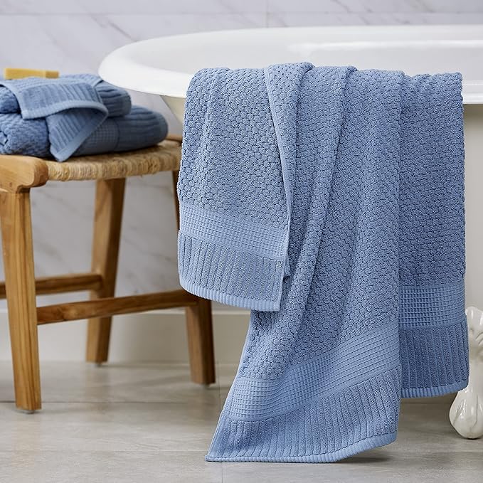 NY Loft 100% Cotton Bath Towel 4 Pack | Super Soft & Absorbent Quick-Dry Bath