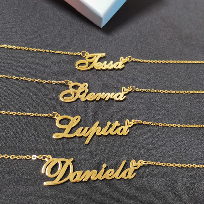 A168A Amya Custom Name Necklace Customized Personalized Plated Name Necklace for Mother Daughter Christmas New Year Gold