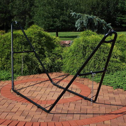 Sunnydaze Universal Double Hammock Stand Only - 550-Pound Capacity - Heavy-Duty Hammock Stand for Outside - Fits 9 to 14 Foot Hammocks - Black