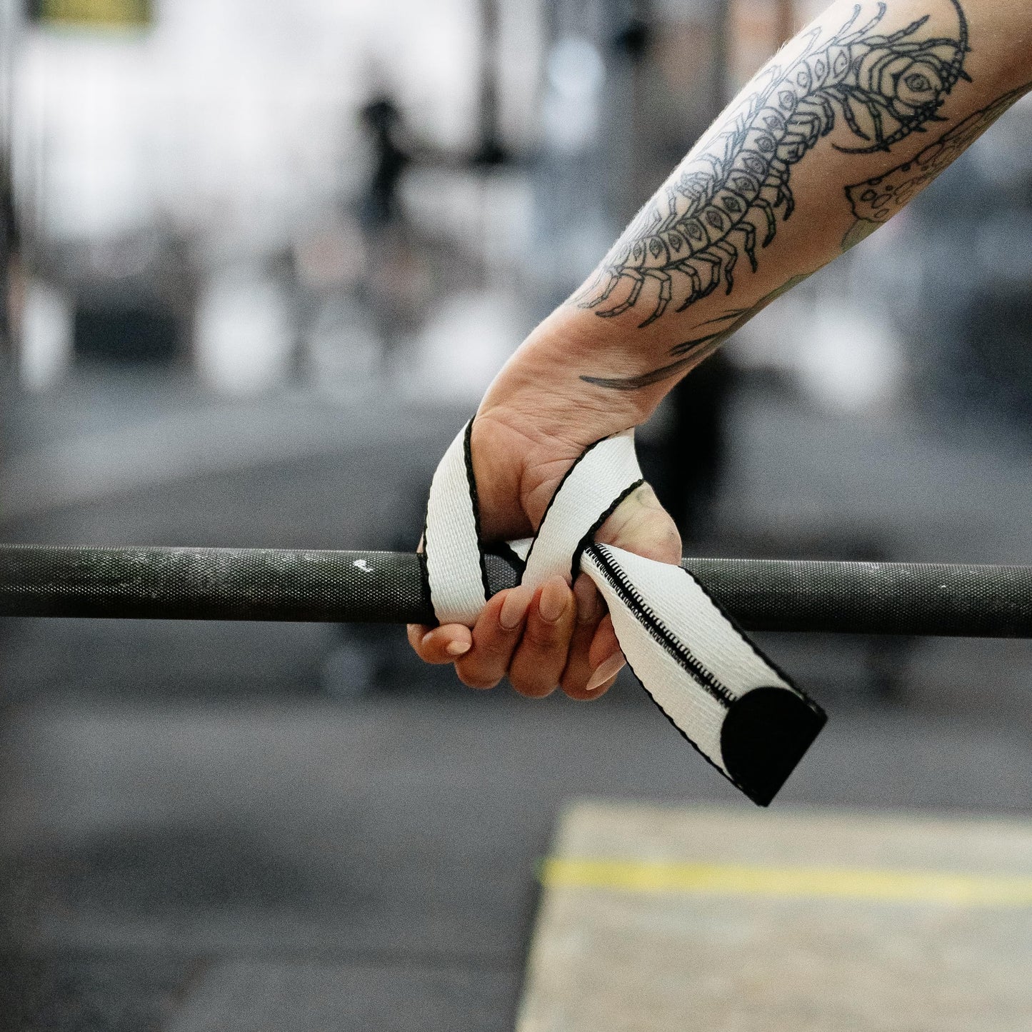 WARM BODY COLD MIND V1 Lifting Wrist Straps for Olympic Weightlifting - Rated at 660 lb - Hand Wraps for Powerlifting, Weight Lifting, Bodybuilding Functional/Cross Training, Deadlift Gym Bar, Cotton (White)