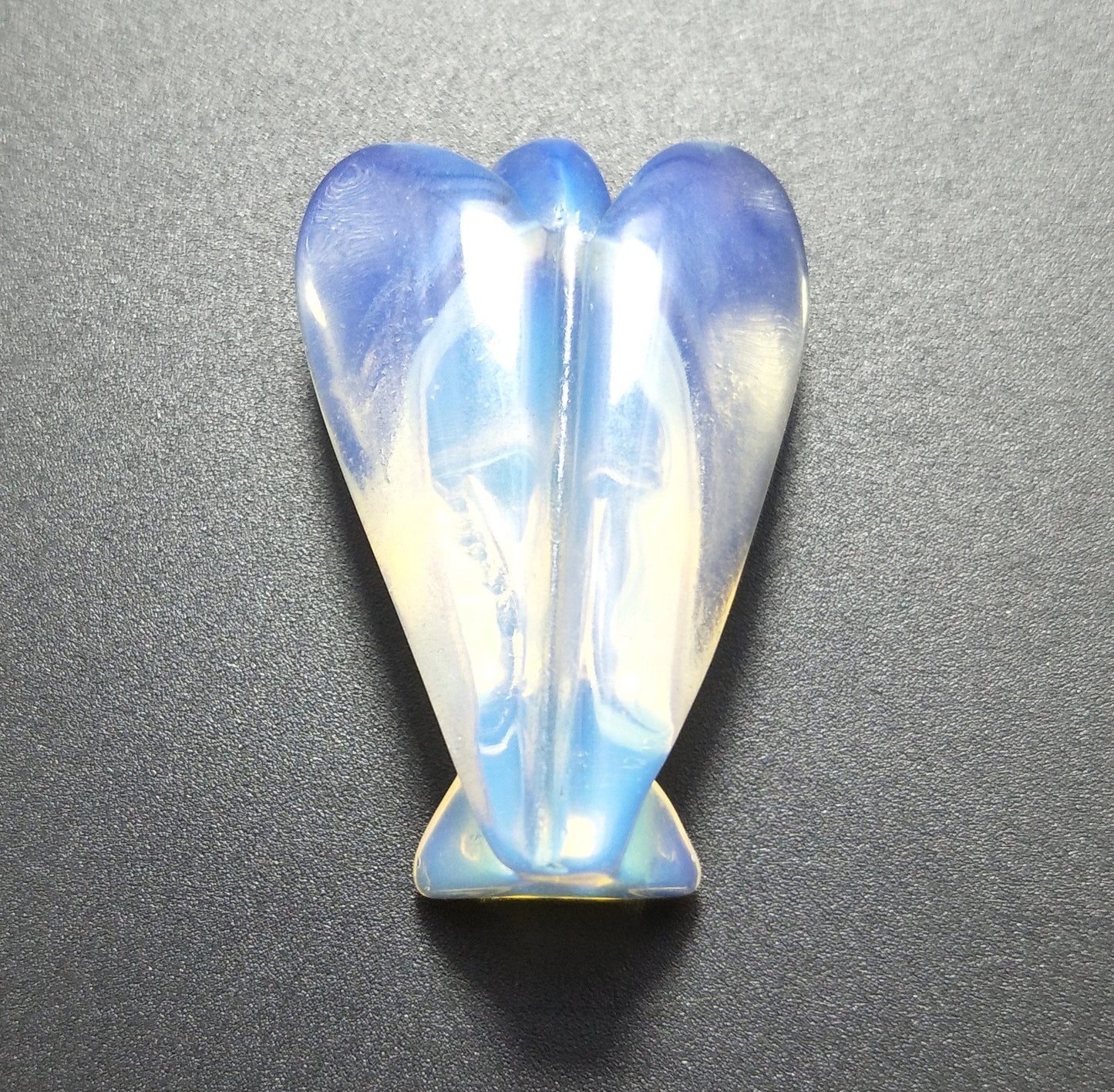 Mina Heal Opalite Stone Angel Figurines, Pocket Angel Opalite Stone Crystal Figurines, Small Stone Angel Statue for Prayer and Reflection, Spiritual Accessories and Religious Gifts (Set of 2)